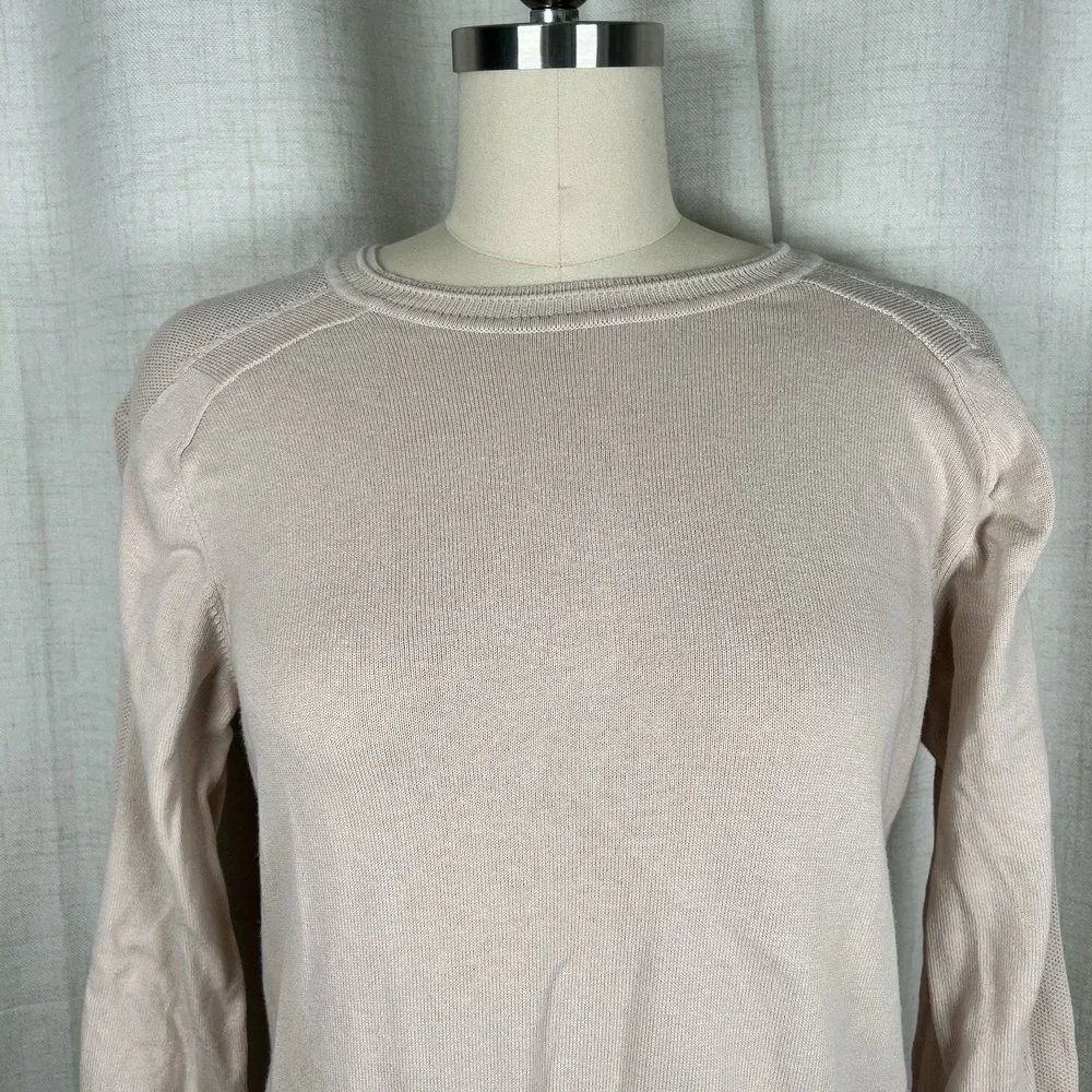 Velez Artisan Blush Pink Crew Neck Sweater Men's Medium Cotton Classic Old Money